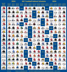 2024 SEC Football Helmet Schedule - SEC Football Online