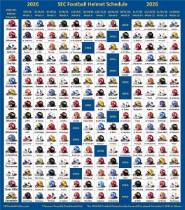 2026 SEC Football Helmet Schedule